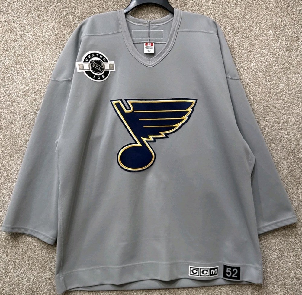 CCM NHL Authentic Center Ice Jersey St. Louis Blues Gray Practice Jersey Size 52