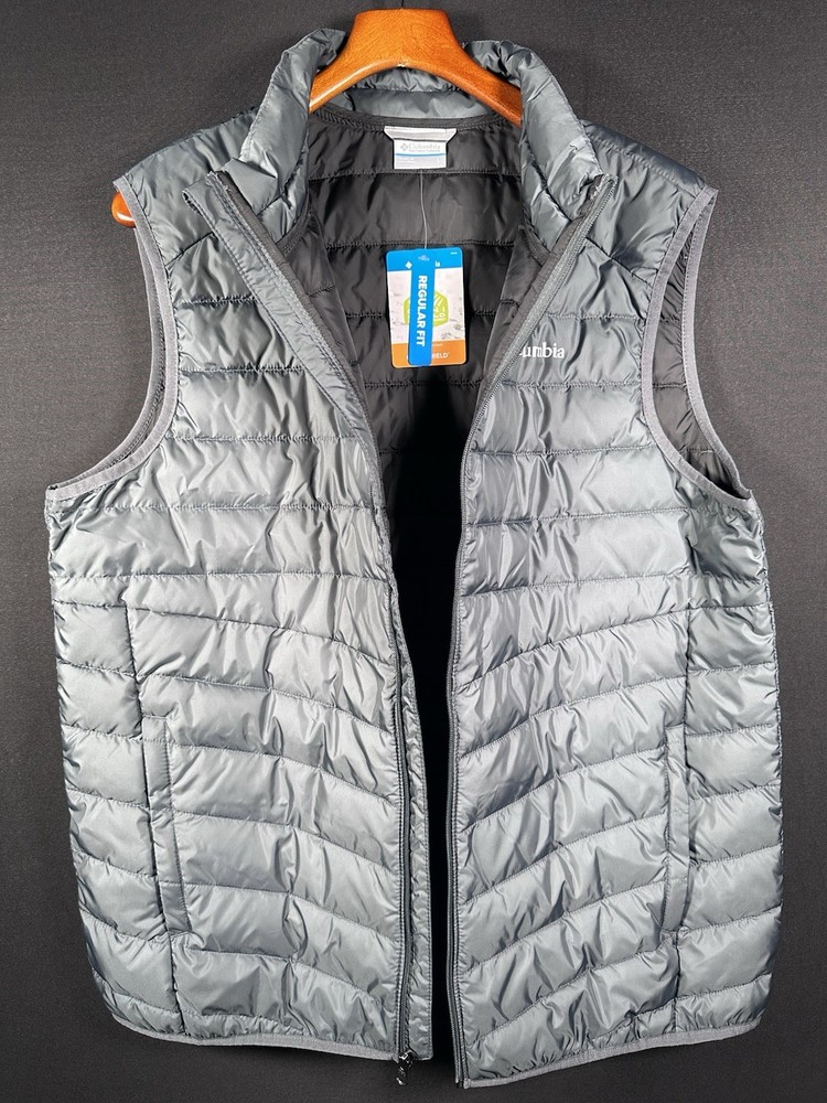 Columbia Foster Falls Puffer Vest Men's Size Large Gray New with Tags See Pics