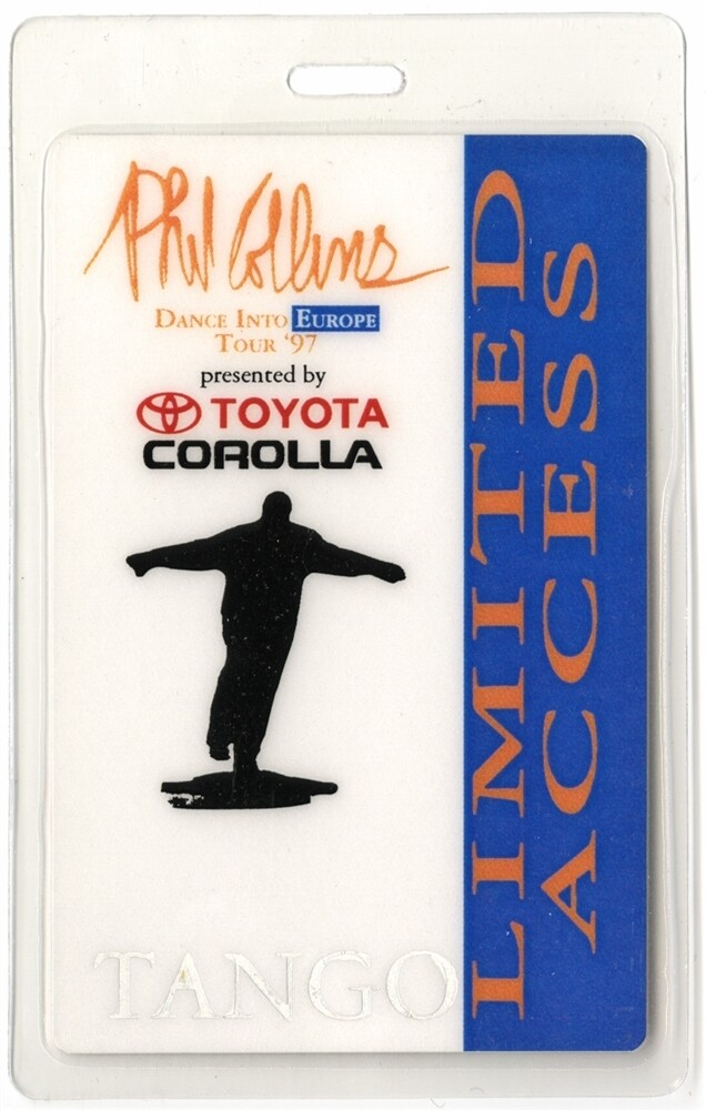 Phil Collins 1997 Dance into the Light Concert Tour Laminated Backstage Pass