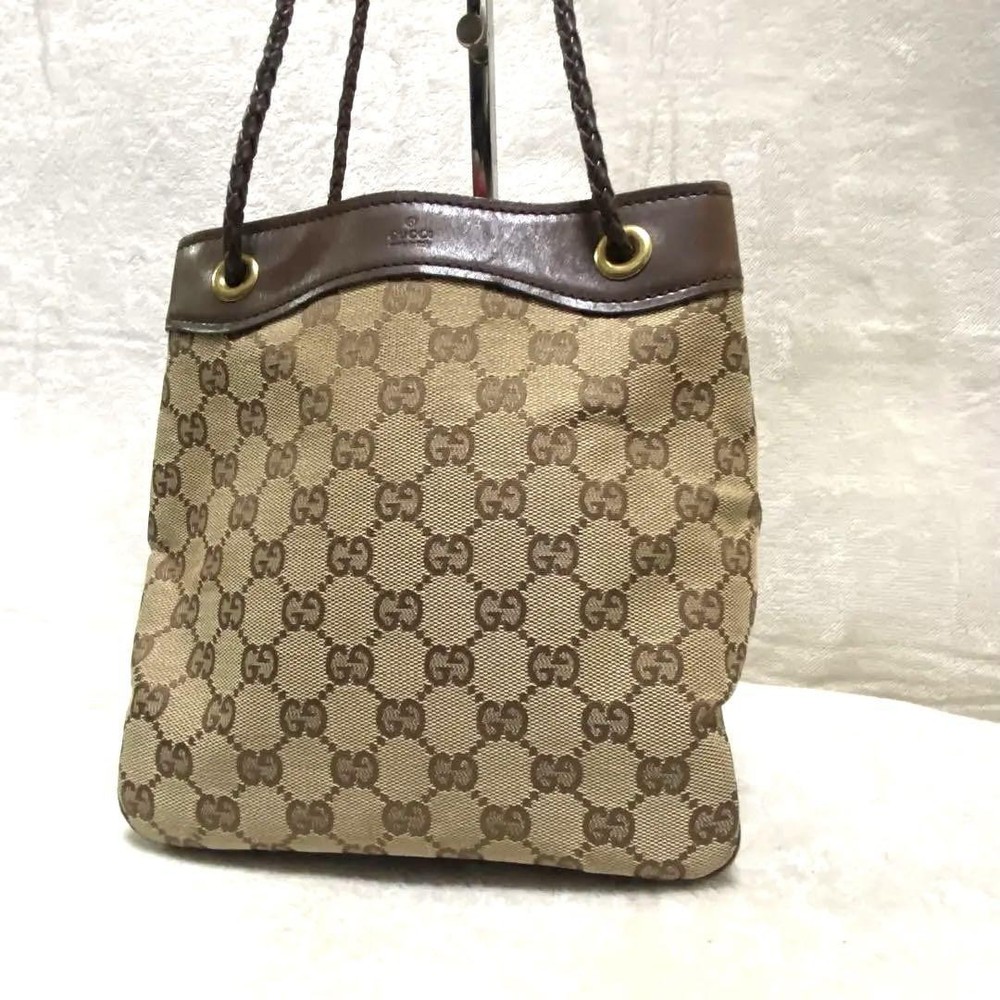 Gucci GG Monogram Canvas Leather Crossbody Bag 109143