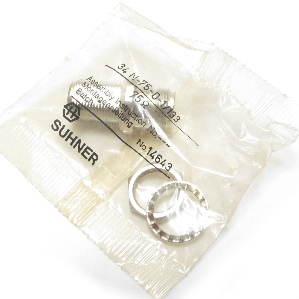 Huber+Suhner, Inc. 34_N-75-0-1/133 Coaxial Connector Female To N Jack 75 Ohms