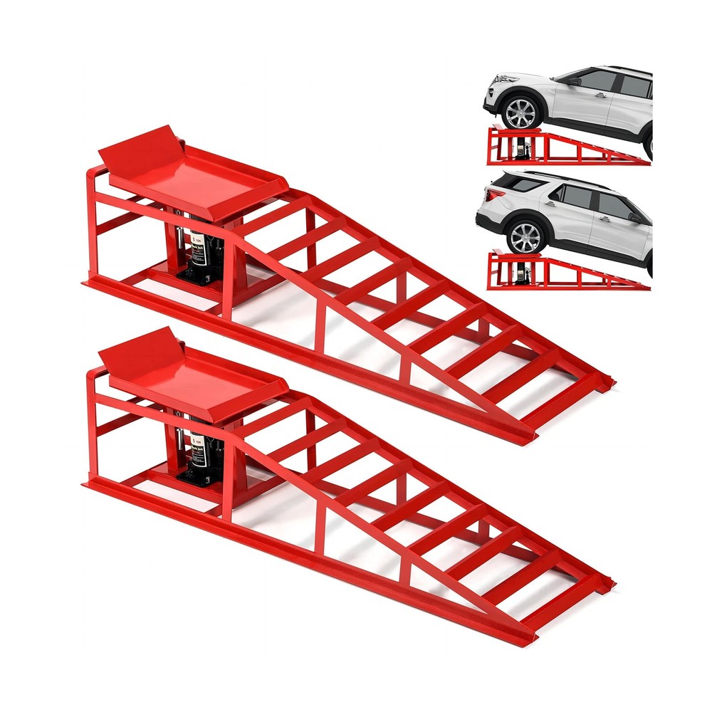 2PCS 5T 11070lbs Hydraulic Car Ramps, Heavy Duty Hydraulic Vehicle Ramps Lift...