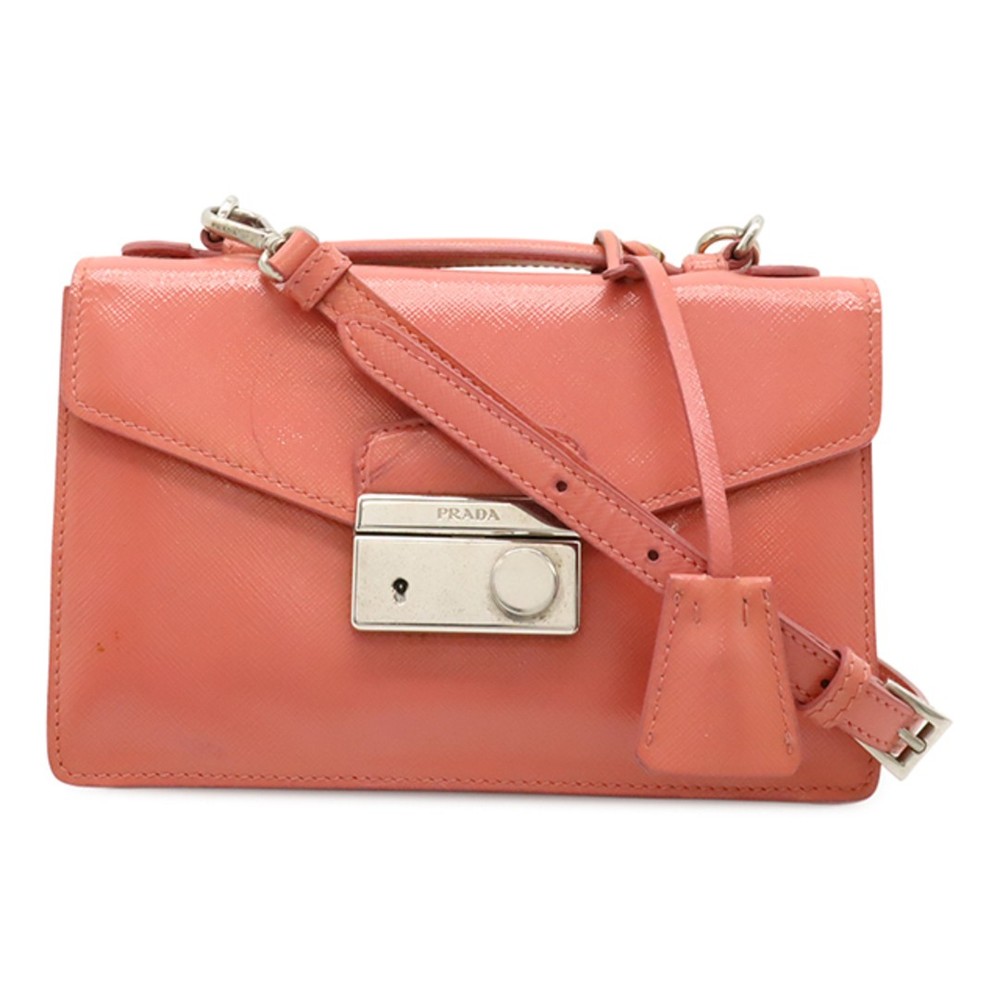 RARE Prada Saffiano Vernice 2WAY Shoulder Bag Crossbody Enamel Handbag Pouch