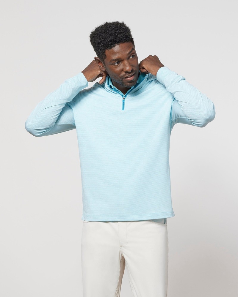 johnnie-O Hybrid Performance 1/4 Zip Hoodie Caicos Size XXL