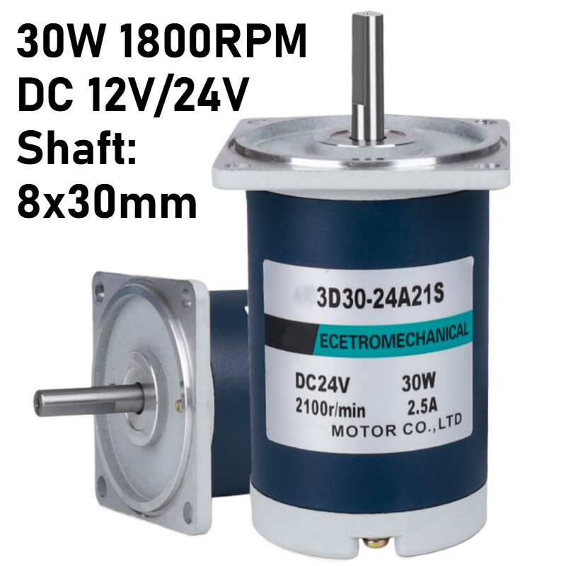 30W 12V/24V Adjustable Speed Permanent Magnet Motor CW CCW 1800RPM