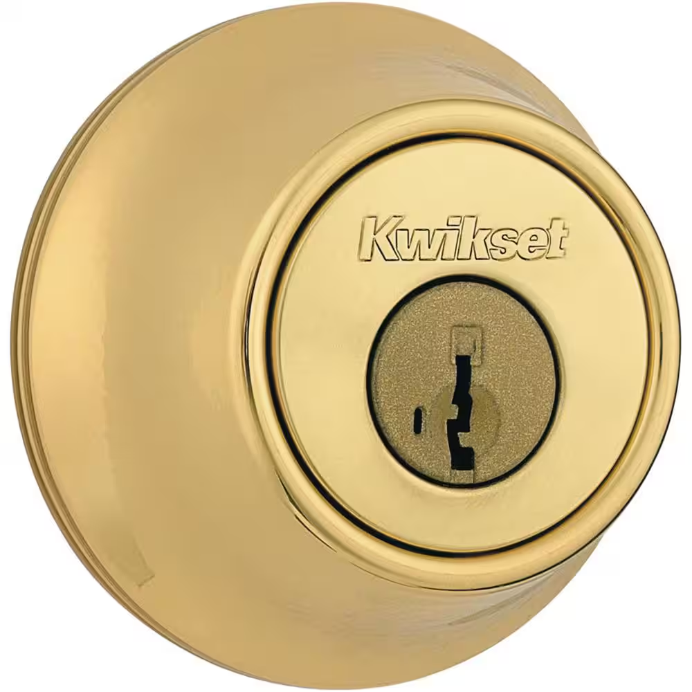 660 Polished Brass Single Cylinder SmartKey Deadbolt with MicroGuard Security