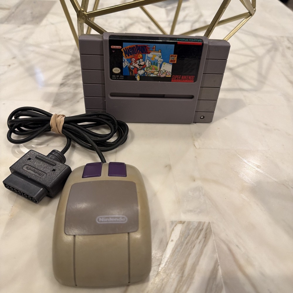 Mario Paint SNES Cartridge w/ Original Nintendo Mouse Tested Working Authentic