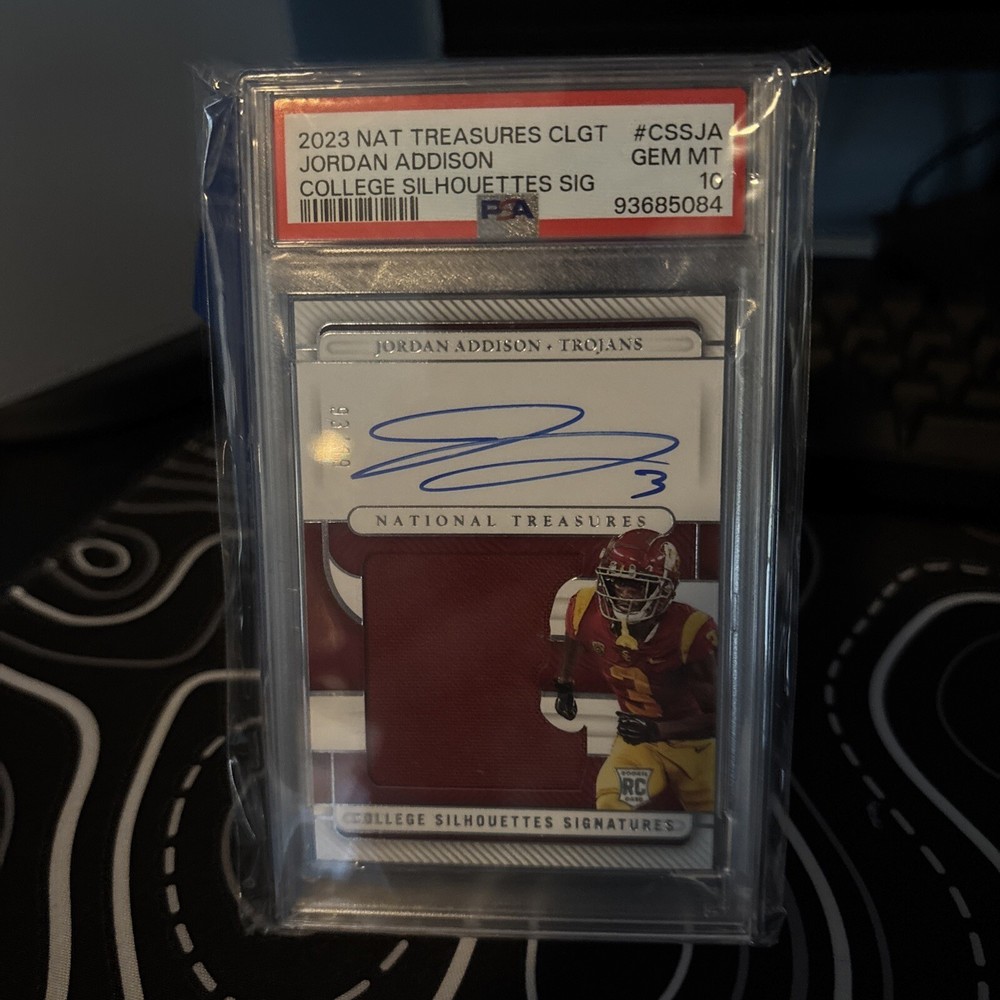 Jordan Addison 2023 Nat Treasures CLGT RPA 93/99: PSA gem mint 10