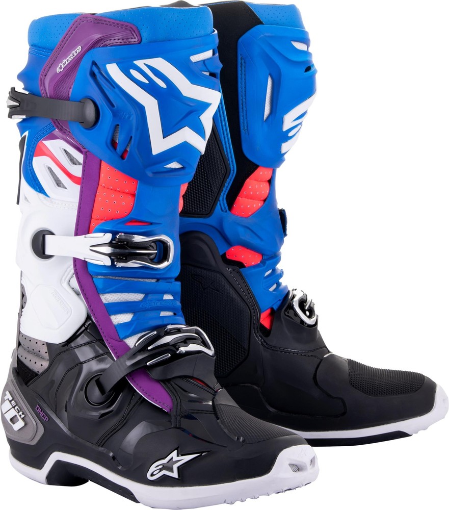 Tech 10 Supervented Boots Blk/Enamel Blu/Pur/Wht Sz 9