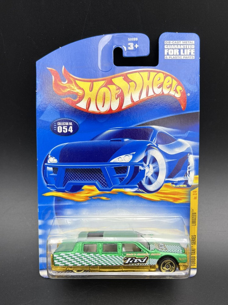 Hot Wheels 2001 Limozeen Turbo Taxi Series 2/4 Mattel 054 Green Gold White