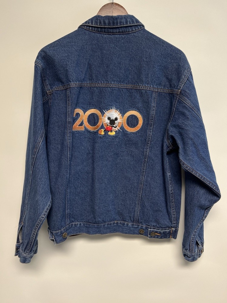 Vintage Disney Store Mickey Mouse Y2K 2000 Jean Jacket Mens Small Oversized