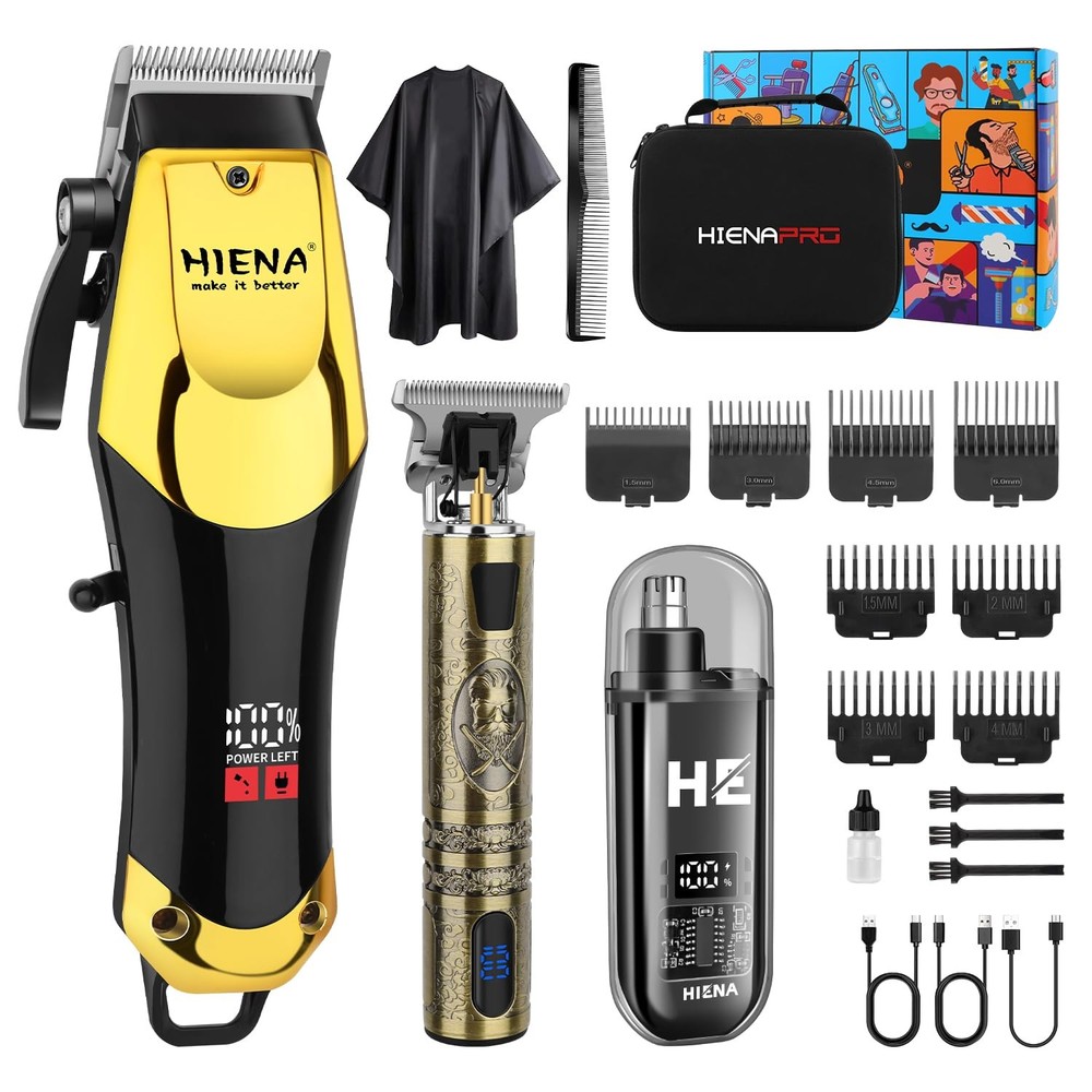 Professional Hair Clippers & Cordless Barber Clippers for Men, Rechargeable T...
