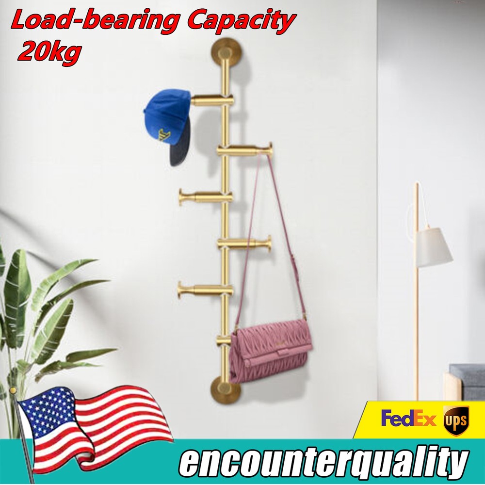 Retro Coat Rack Wall Mounted Clothes Hat Rack with 6 Hooks Coat Hanger Max. 20kg