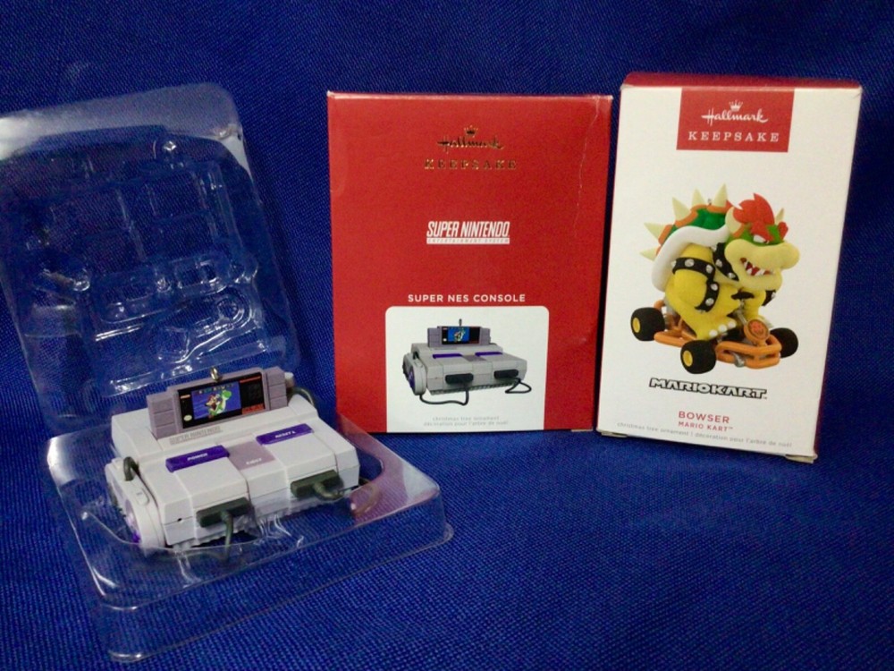 New Hallmark Ornaments 2021 Nintendo Console & 2022 BowserMario Cart