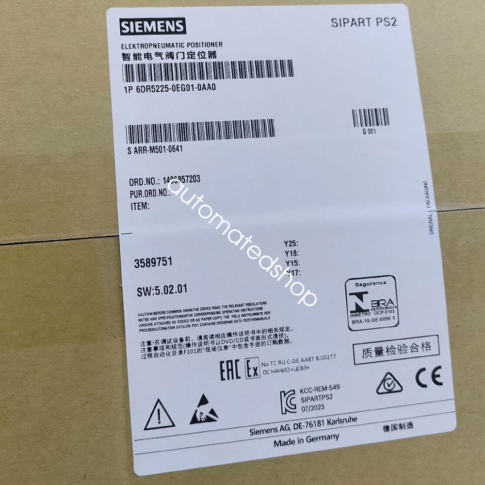 1PC NEW Siemens 6DR5225-0EG01-0AA0 SIPART PS2 Positioner Shipping DHL or FedEX