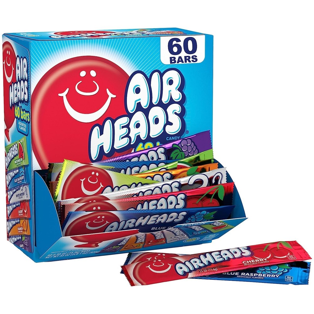 Airheads Candy Bars Variety Bulk Box Chewy Full Size Fruit Taffy Gifts Holiday