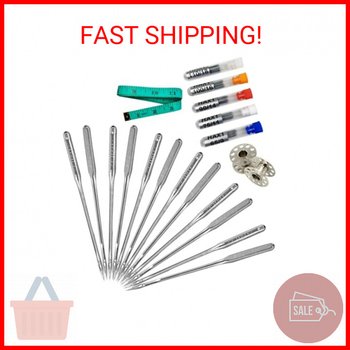 Sewing Machine Needles, Pack of 50, for Singer, Brother, Janome, Varmax and Home