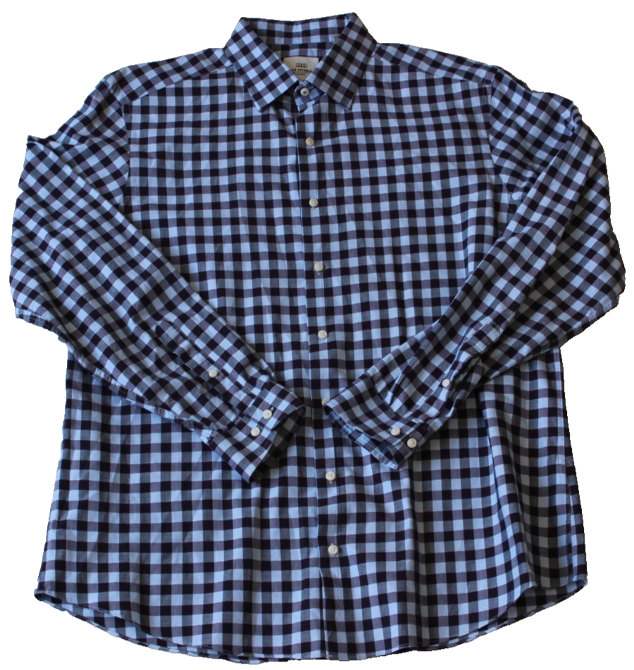 NWOT Ben Sherman Tailoring Men's Button-Up Shirt Size 16 1/2 34-35 Blue Gingham