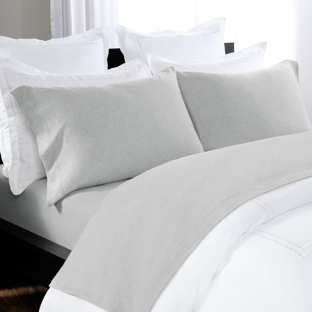 Heather Jersey Sheet Set 4pc Heather Bedding Set 100% Cotton Bed Sheet Set Br...