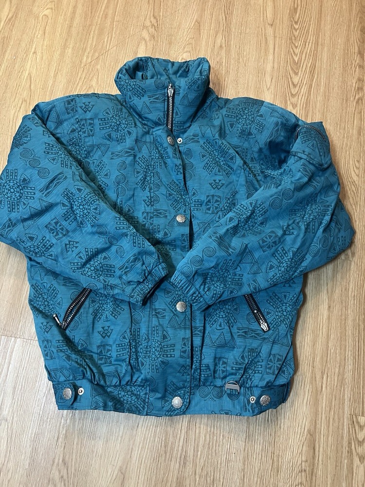 Vintage Womens Nils Winter Coat Size 12- Teal 80s 90s