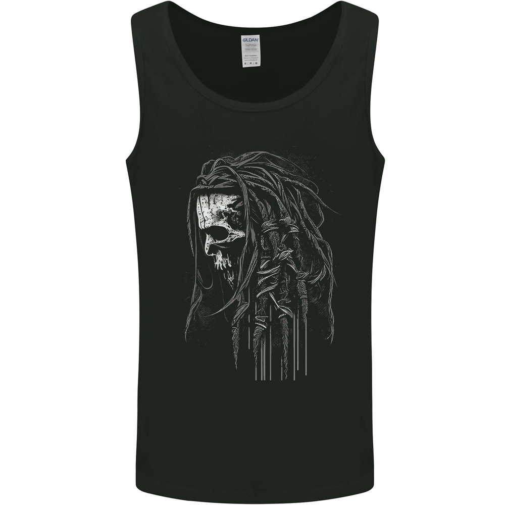 Reggae Music Skull Rastafarian Mens Vest Tank Top
