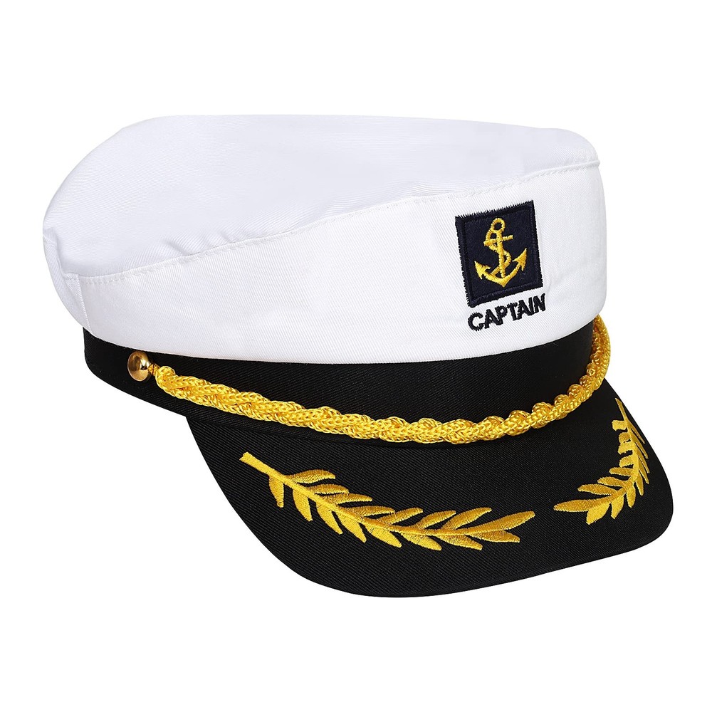 Captain Hat Sailor Skipper Cap Marines Style Costume Accessory Adjustable