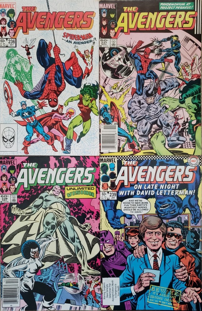 Avengers set of 4 #236 #237 #238 & #239 NM - VF published in 1983 - 1984