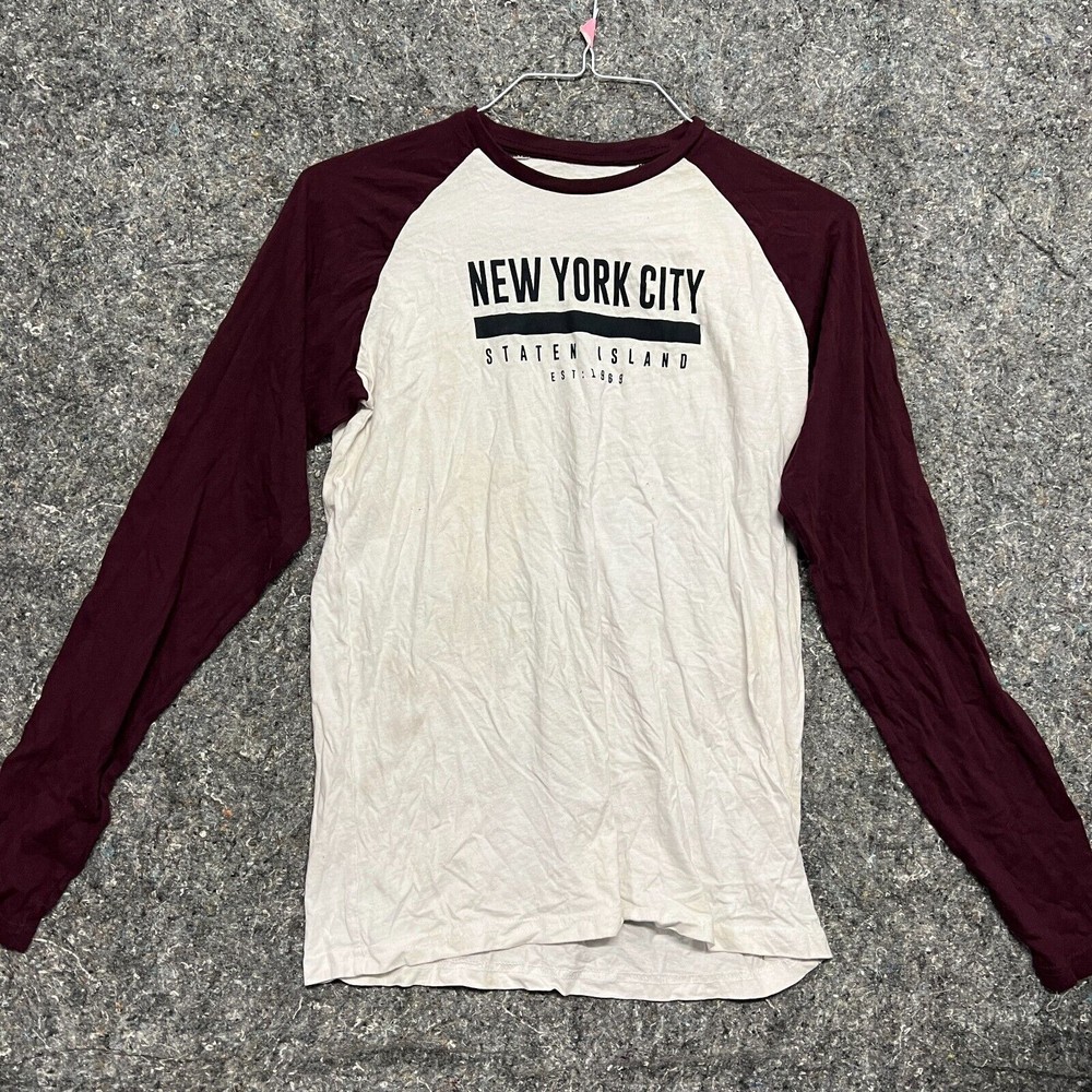 PriMark T-Shirt Staten Island Women S White Long Sleeve NYC Streetwear