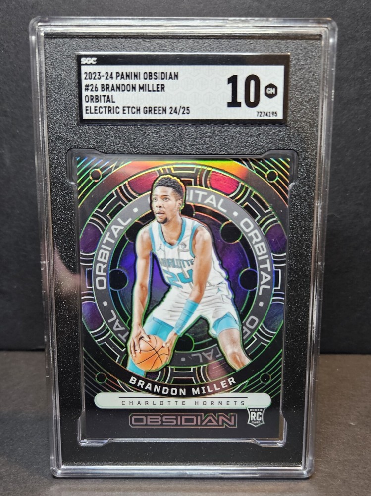 Brandon Miller RC Match SGC 10 Obsidian Orbital Green SSP Gem Mint 24/25