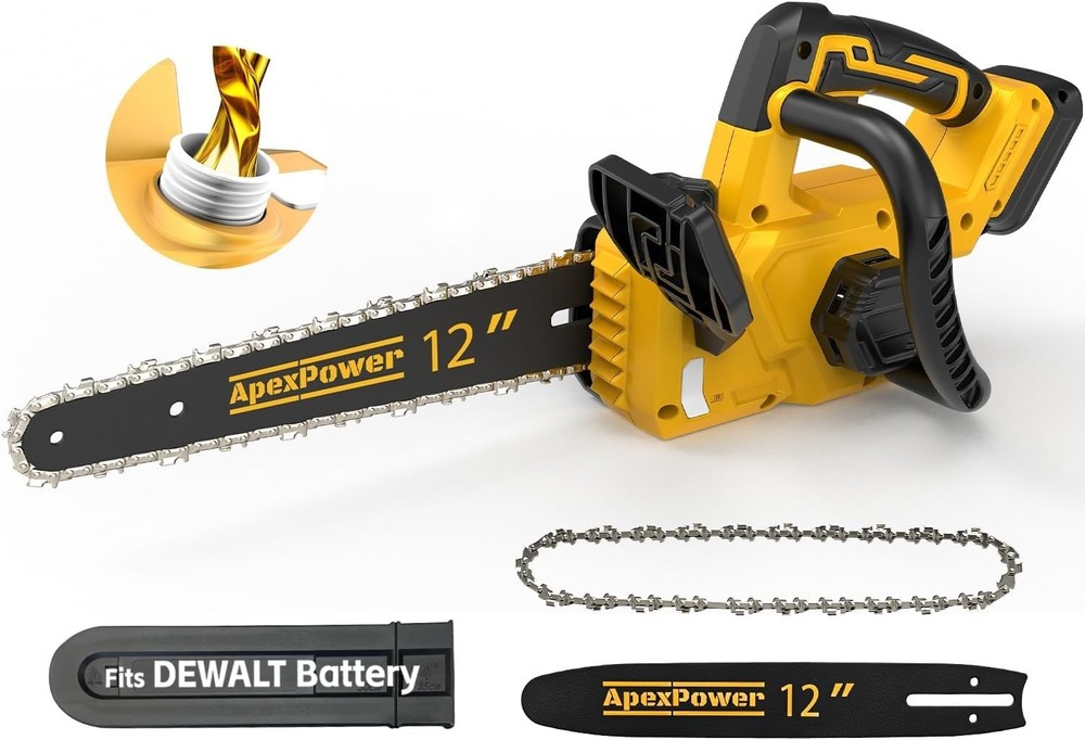 12-Inch Brushless Chainsaw for Dewalt 20V Battery - No Battery Included - Ideal for Tree Trimming