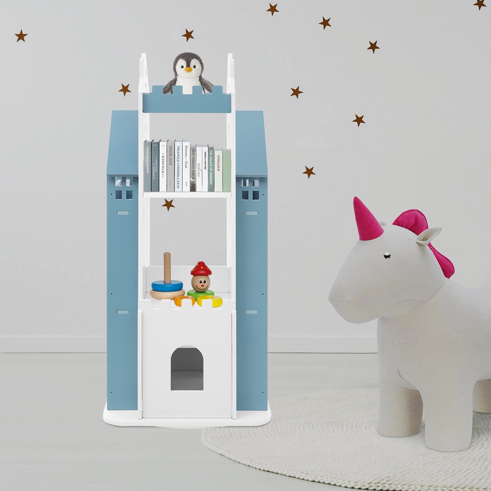 3-Tier Rotating Kids Bookcase for Bedroom or Nursery Book Display Stand