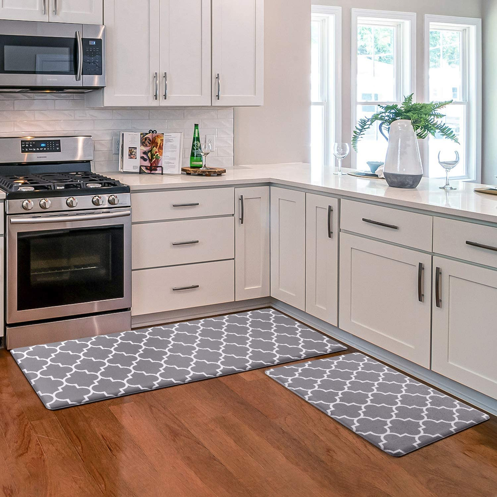 2-Pack Anti-Fatigue Kitchen Mats, Waterproof Non-Slip Floor Rug