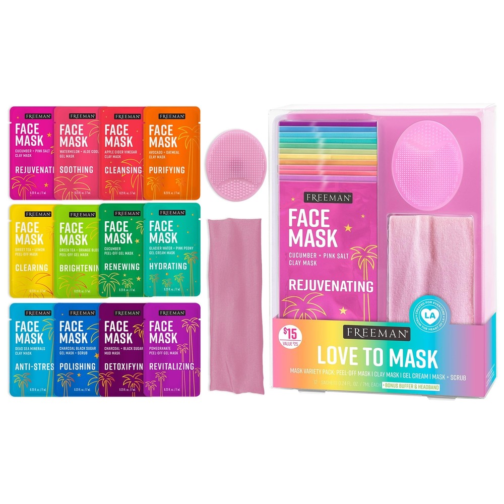 Freeman Facial Variety Pack Oil Absorbing Clay Detoxifying Charcoal Mask