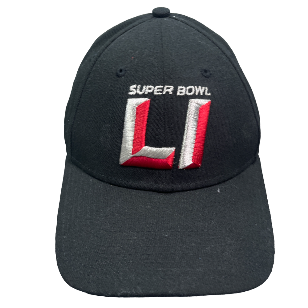 New Era 9FORTY Super Bowl LI Strapback Hat Adult Size Black Embroidered Cap NFL