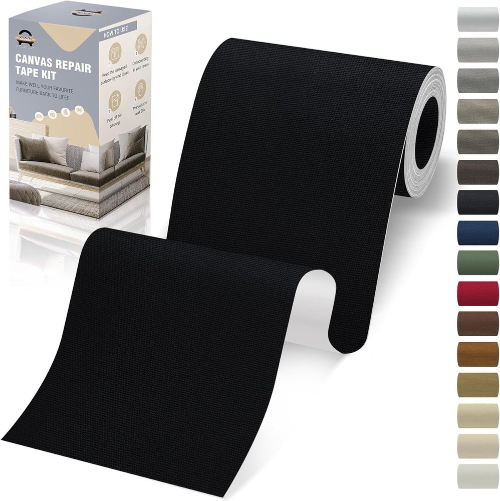 OAZ 4-Pack 79-Inch Self-Adhesive Canvas Repair Patches for Fabric