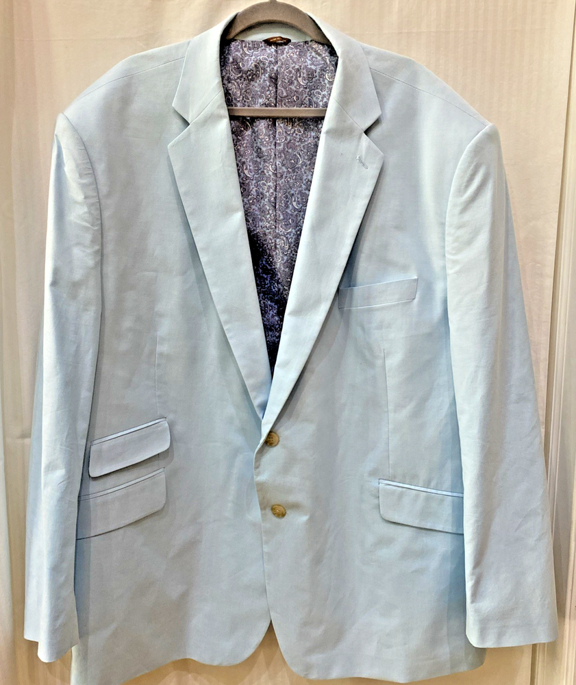 Oak Hill Blazer Mens 54R / 56R Sky Blue Sport Coat Jacket Two Button