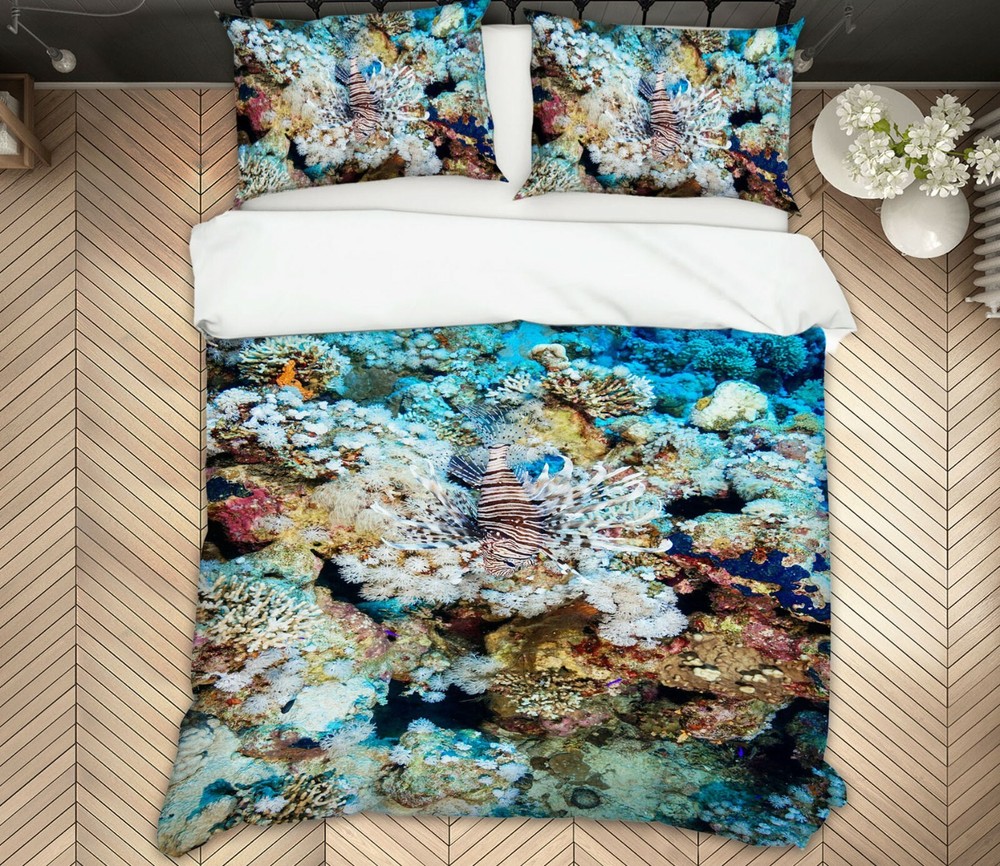 3D Marine Coral ZHUA636 Bed Pillowcases Quilt Duvet Cover Set Queen King Amy