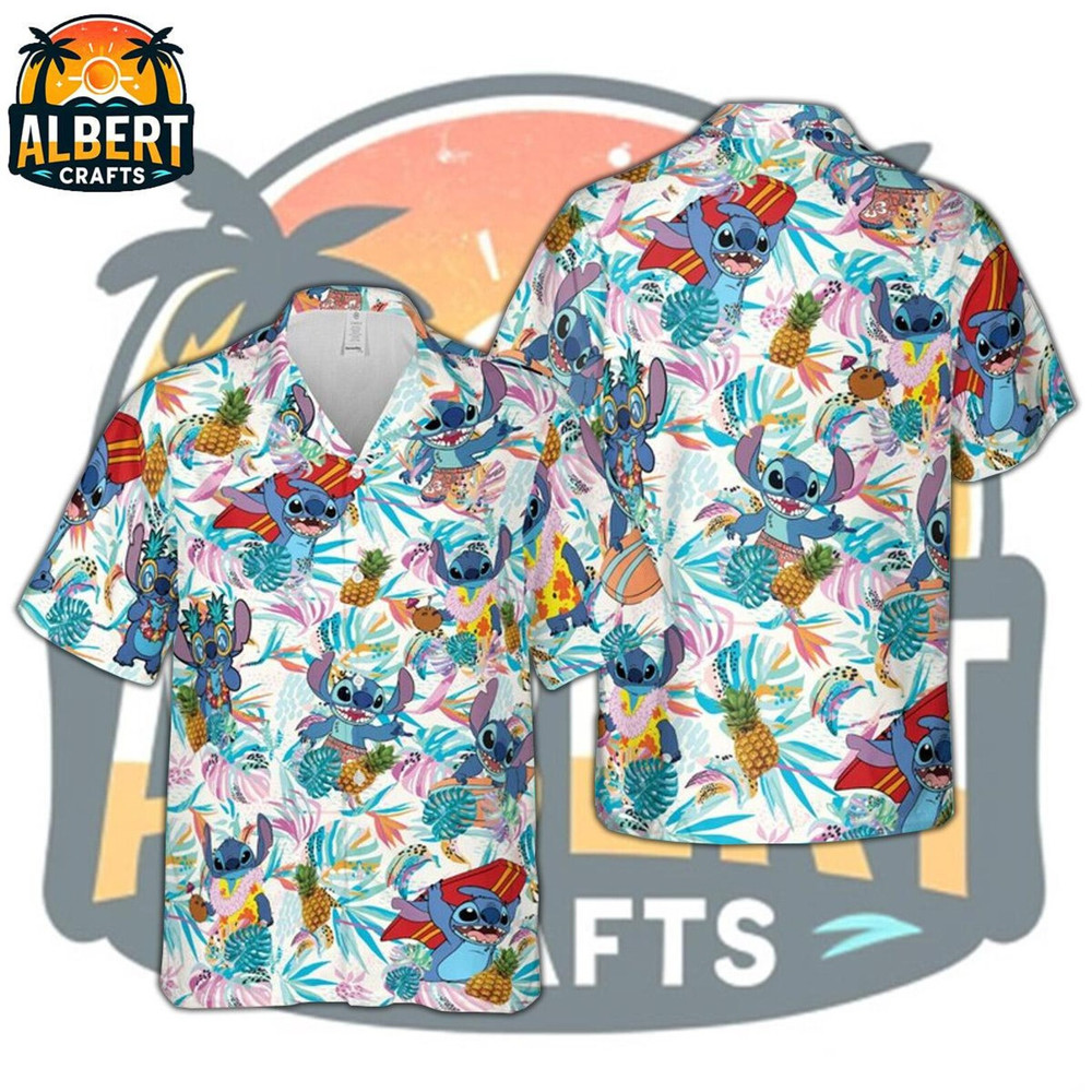 Funny Stitch and Lilo 3D HAWAII SHIRT US Size Best Price Father Day Gift-image