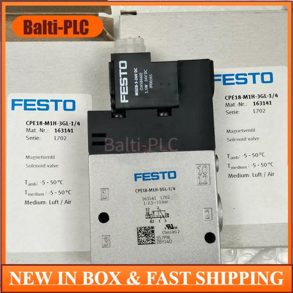 NEW FESTO 163141 CPE18-M1H-3GL-1/4 Solenoid Valve