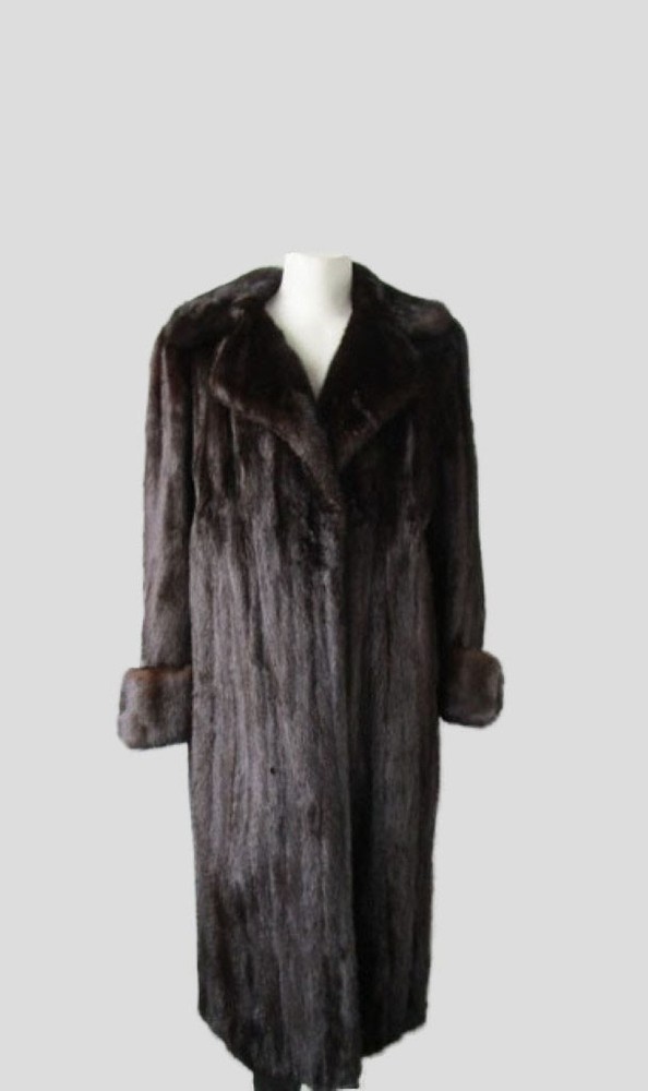Women's Sz 12/14 Dark Ranch Mink Fur Coat Excellent Condition  