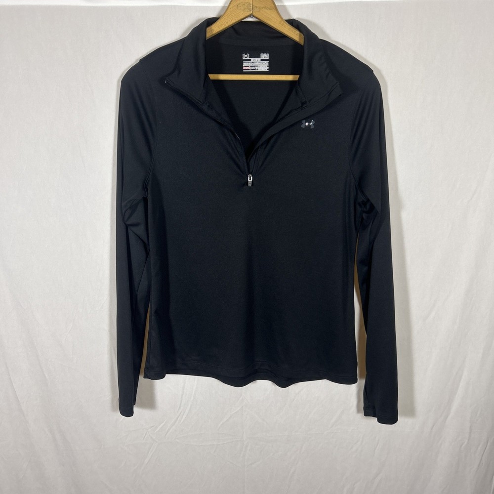 Under Armour HeatGear Men’s Quarter Zip Long Sleeve Shirt Size Large Black