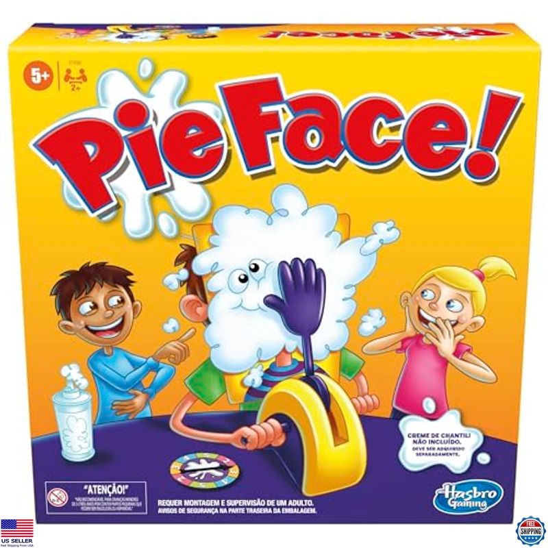 Whipped Cream Pie Face Game | Fun Family Board Game for Kids Ages 5+ | 2+
