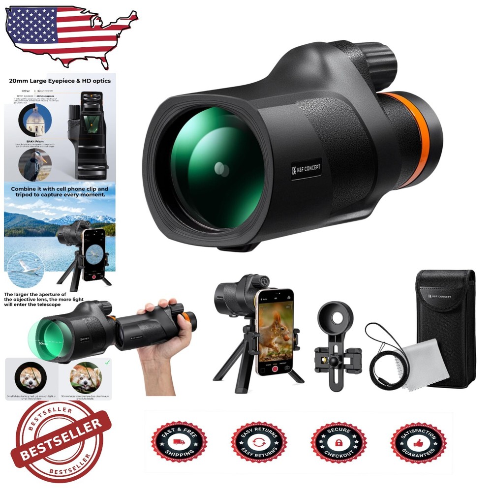 Compact Monocular Telescope 80x100 with BAK-4 Prism for Outdoor Adventures