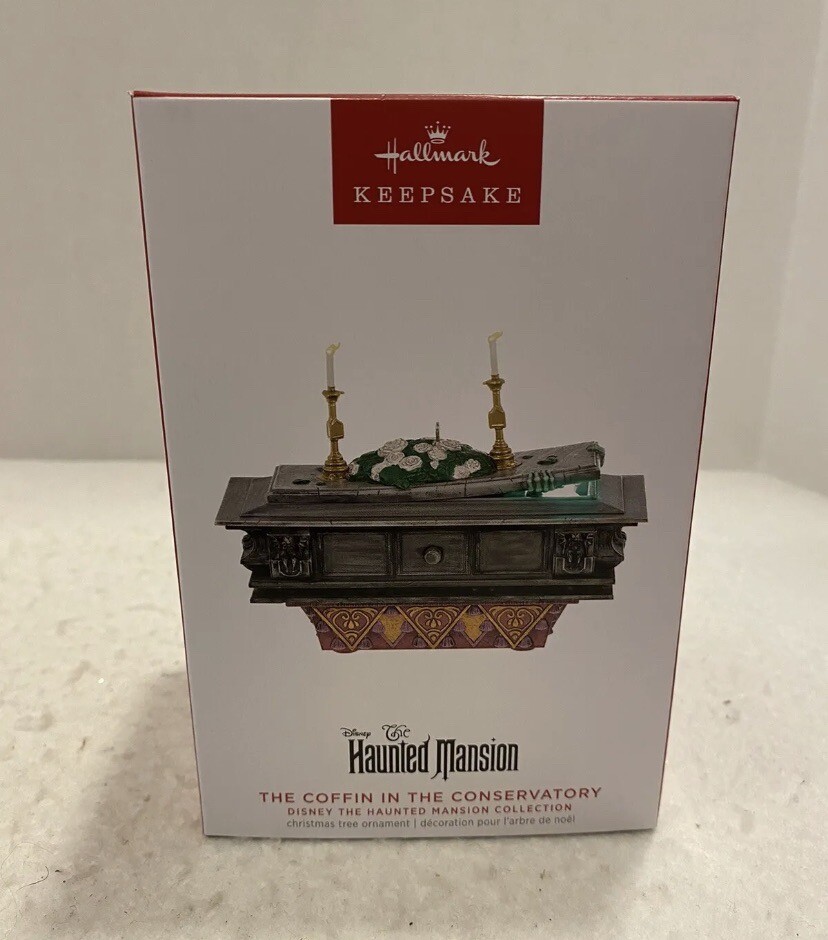 2023 Hallmark Haunted Mansion Coffin in Conservatory Mint New Collectible