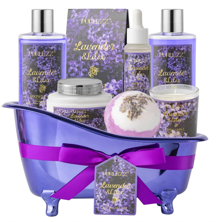 Relaxing Spa Gift Set for Mom - 14 Pcs Bath & Body Basket-image
