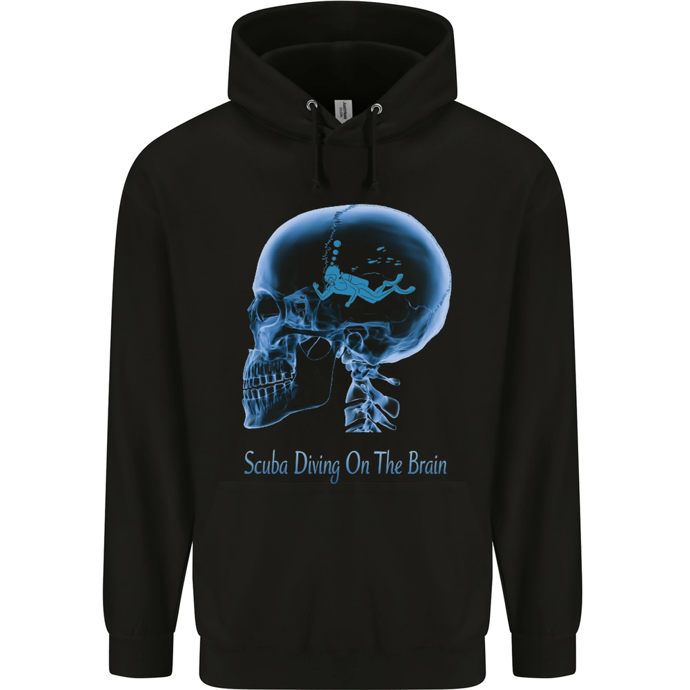 Scuba Diving on the Brain Diver Dive Mens 80% Cotton Hoodie