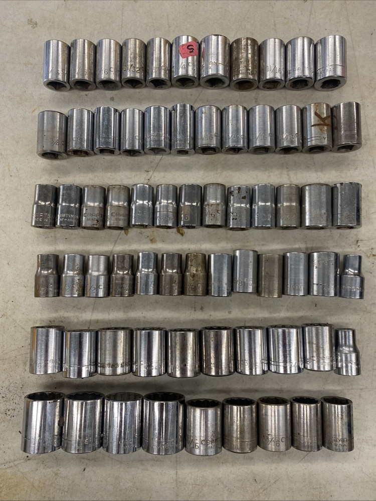 60+ pc Lot Craftsman USA  Early Series, 1/2