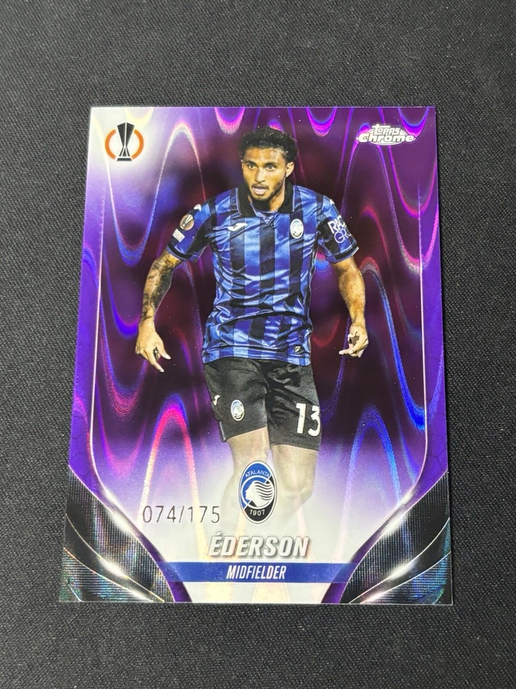 2023-24 Topps Chrome UEFA #101 Ederson Purple Ray Wave Refractor #/175