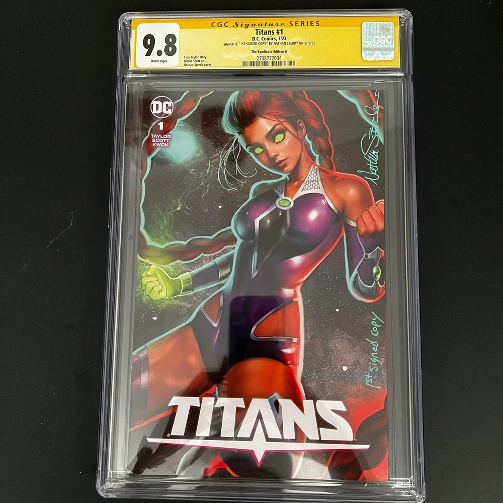 Titans #1 CGC SS 9.8 Nathan Szerdy Exclusive Starfire Trade. First Signed Slab