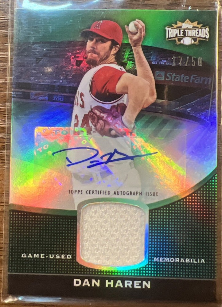 2011 Topps Triple Threads Unity Autograph Relic #TTUAR-99 Dan Haren /50(AU, MEM)